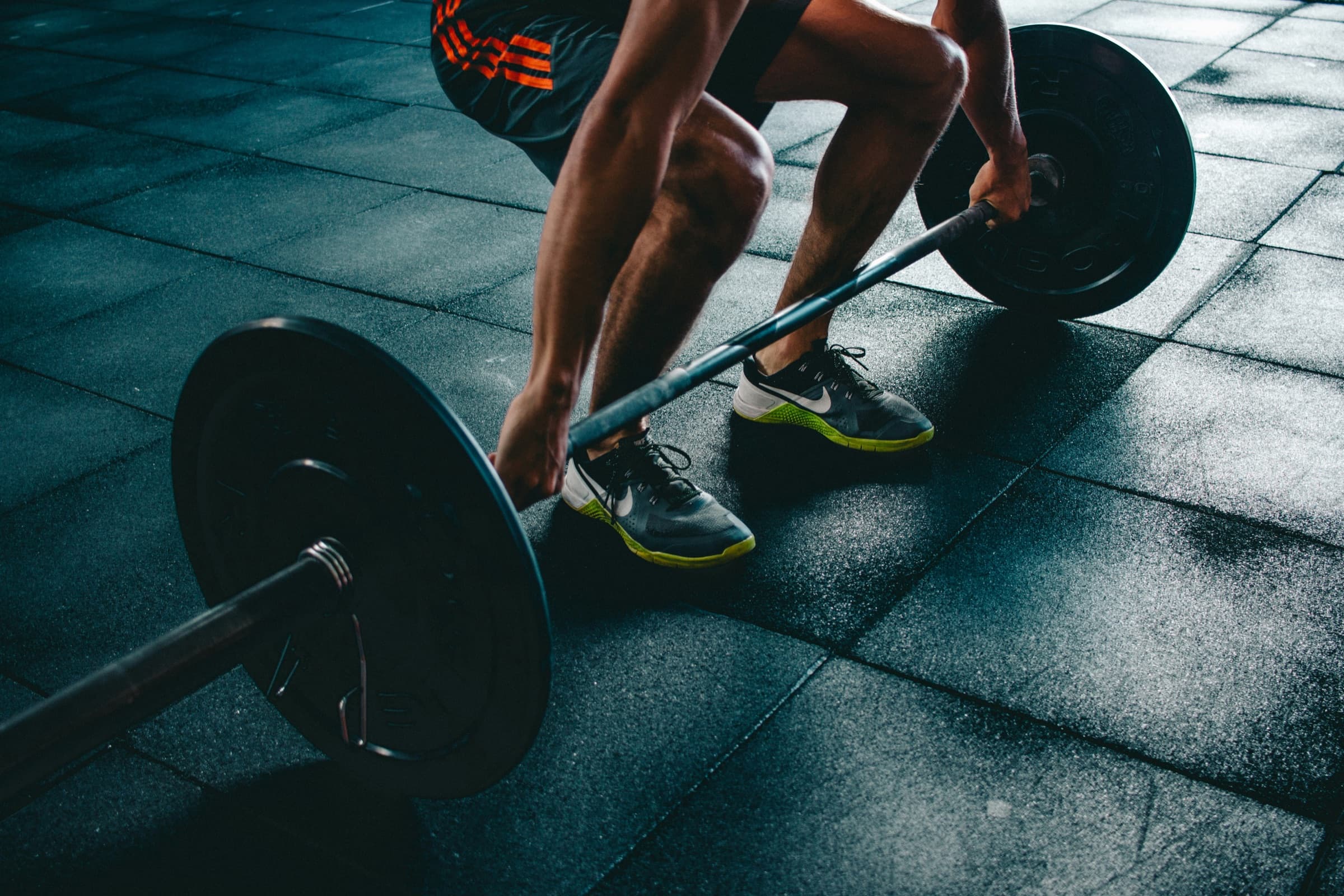 A member training with weights