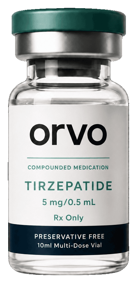 Orvo Health Tirzepatide protocol — clinical still life